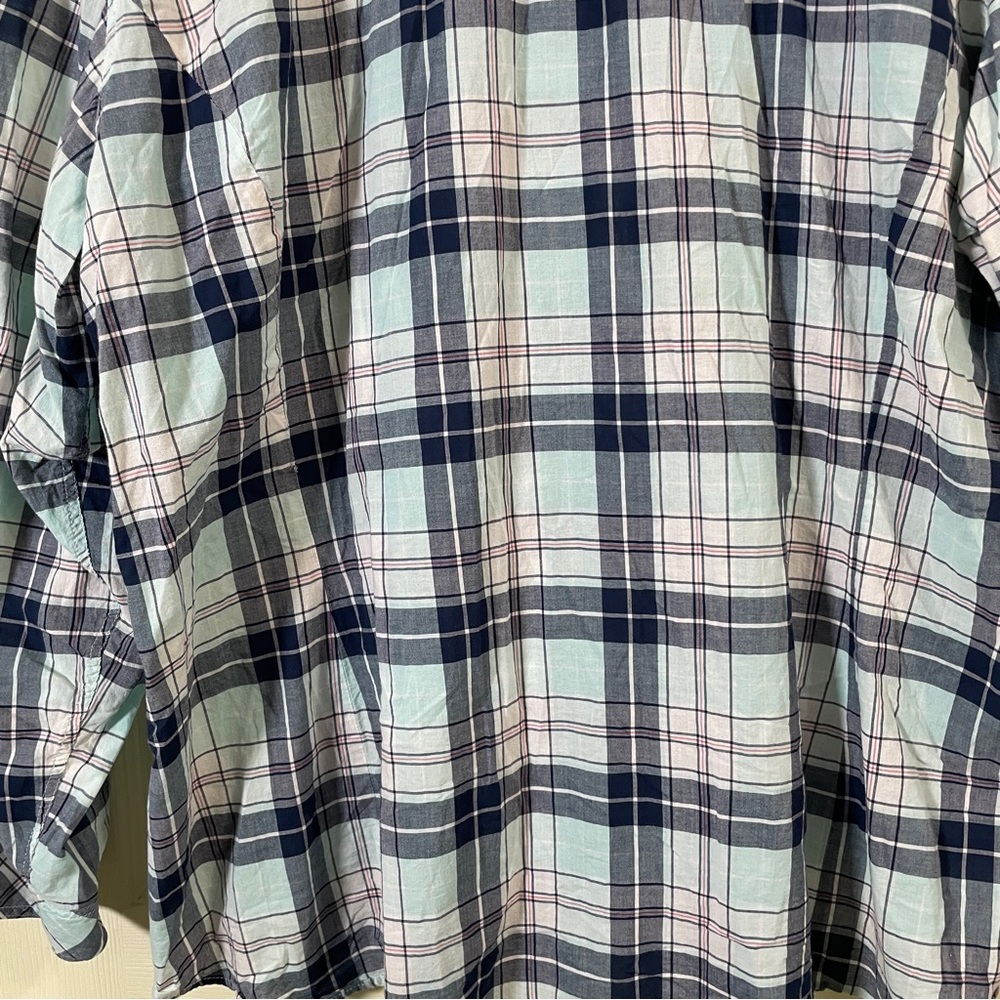 torrid Plaid Camp Shirt Plaid Alike Blue Button Front Button Sleeves Plus Size 5 - Picture 13 of 14